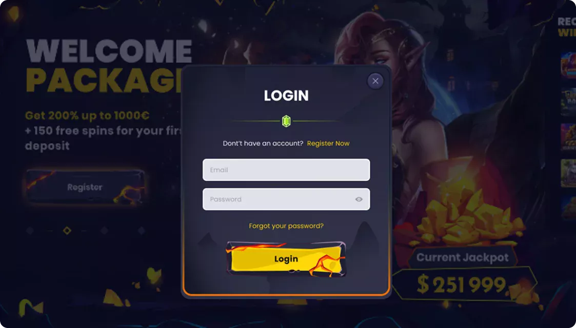 Slotsgem Casino Registration step 1